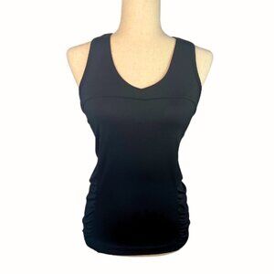 ATHLETA V-Neck Active Tank Ruched Sides Built-In Bra Size 34B